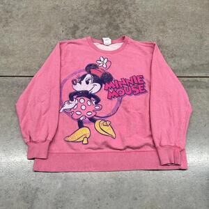 vintage minnie mouse pink disney cartoon crewneck size xl